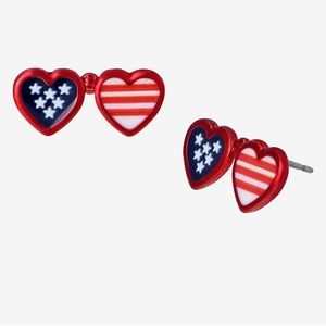 Betsy Johnson Fourth of July inspired heart sunglasses earrings 🇺🇸🕶️
